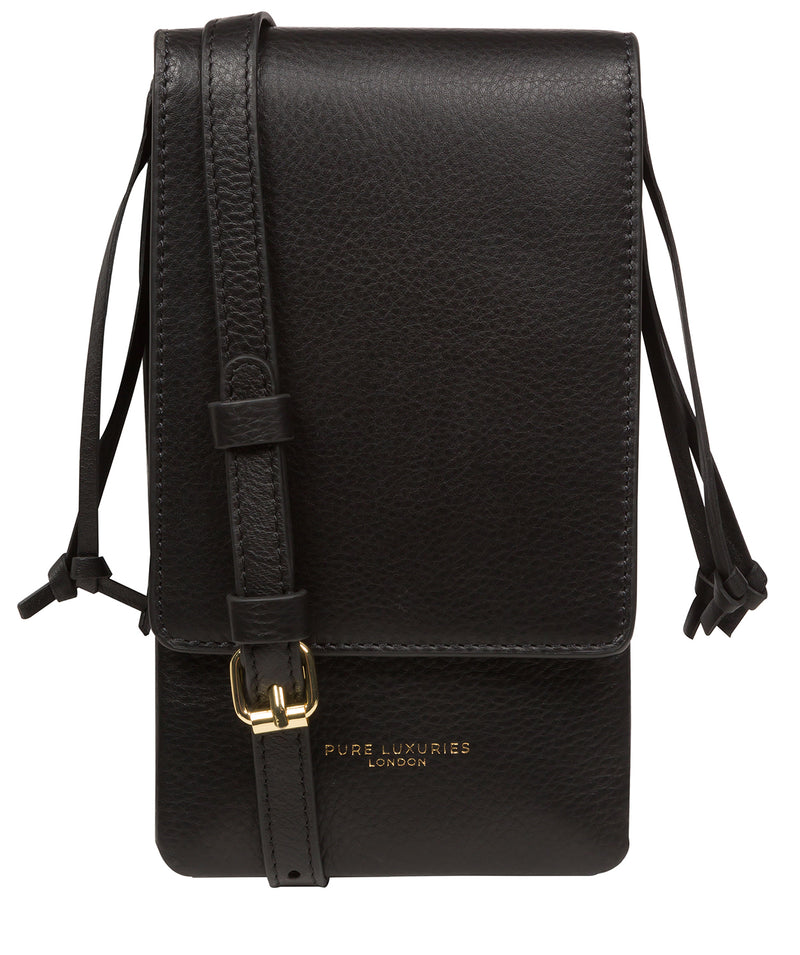 Pure Luxuries Marylebone Collection Bags: 'Audrey' Black Nappa Leather Cross Body Clutch Bag