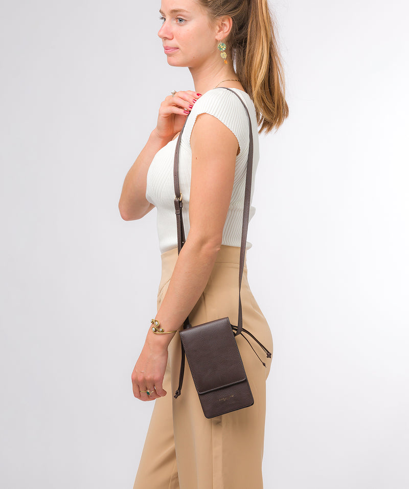 Pure Luxuries Marylebone Collection Bags: 'Audrey' Hot Fudge Nappa Leather Cross Body Clutch Bag