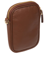 Pure Luxuries Marylebone Collection Bags: 'Alaina' Dark Tan Nappa Leather Cross Body Phone Bag
