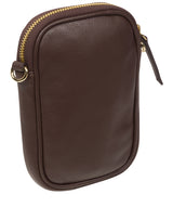 Pure Luxuries Marylebone Collection Bags: 'Alaina' Hot Fudge Nappa Leather Cross Body Phone Bag