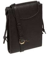 Pure Luxuries Marylebone Collection Bags: 'Kiana' Black Nappa Leather Cross Body Phone Bag