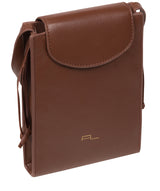 Pure Luxuries Marylebone Collection Bags: 'Kiana' Dark Tan Nappa Leather Cross Body Phone Bag