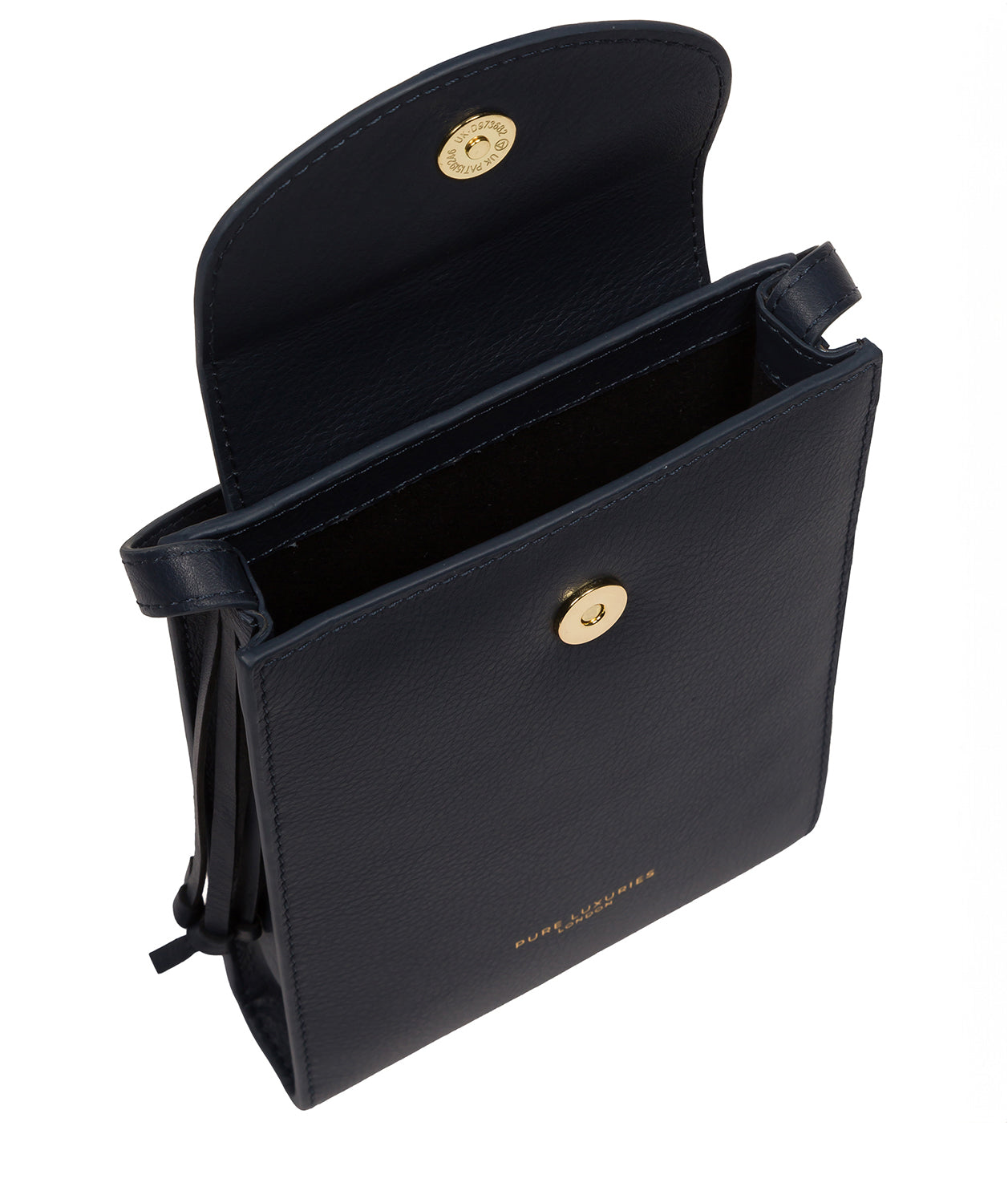 'Kiana' Navy Nappa Leather Cross Body Phone Bag