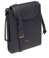 Pure Luxuries Marylebone Collection Bags: 'Kiana' Navy Nappa Leather Cross Body Phone Bag