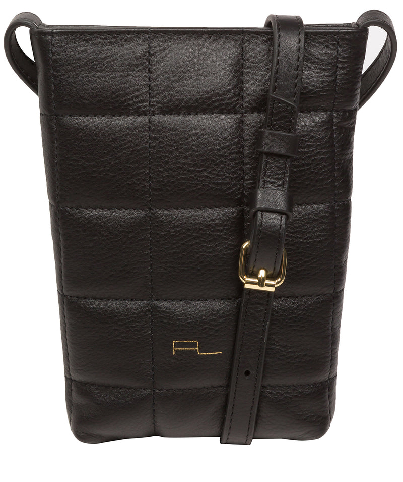 Pure Luxuries Marylebone Collection Bags: 'Elouise' Black Nappa Leather Cross Body Phone Bag