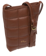 Pure Luxuries Marylebone Collection Bags: 'Elouise' Dark Tan Nappa Leather Cross Body Phone Bag