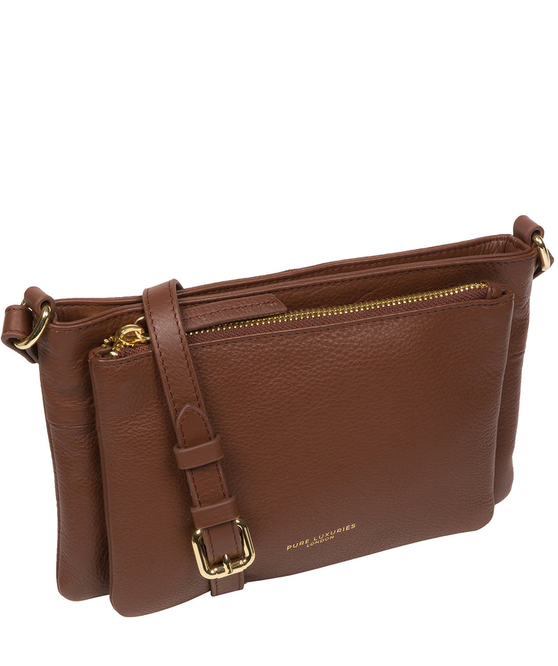 Pure Luxuries Marylebone Collection Bags: 'Jess' Dark Tan Nappa Leather Cross Body Bag