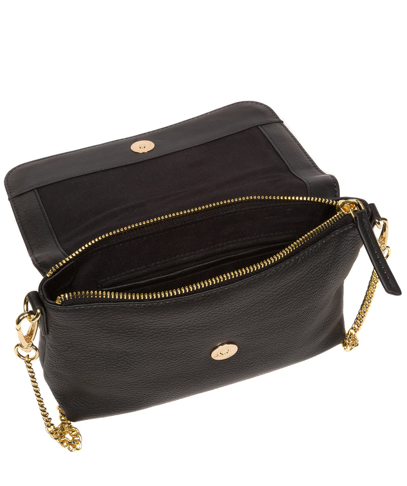 Pure Luxuries Marylebone Collection Bags: 'Jazmine' Black Nappa Leather Grab Clutch Bag