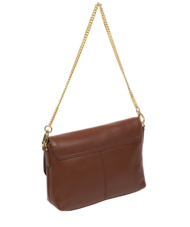 Pure Luxuries Marylebone Collection Bags: 'Jazmine' Dark Tan Nappa Leather Grab Clutch Bag