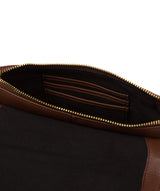 Pure Luxuries Marylebone Collection Bags: 'Jazmine' Dark Tan Nappa Leather Grab Clutch Bag