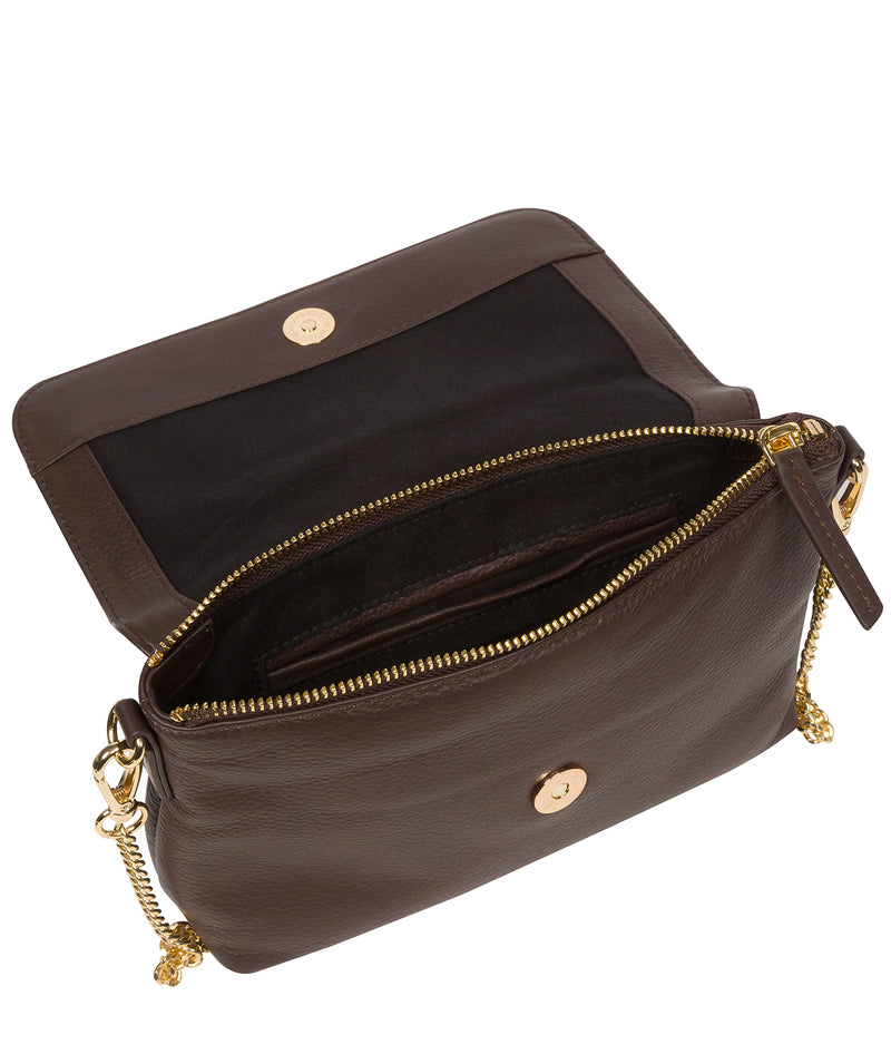 Pure Luxuries Marylebone Collection Bags: 'Jazmine' Hot Fudge Nappa Leather Grab Clutch Bag