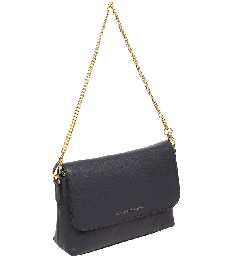 Pure Luxuries Marylebone Collection Bags: Jazmine' Navy Nappa Leather Grab Clutch Bag