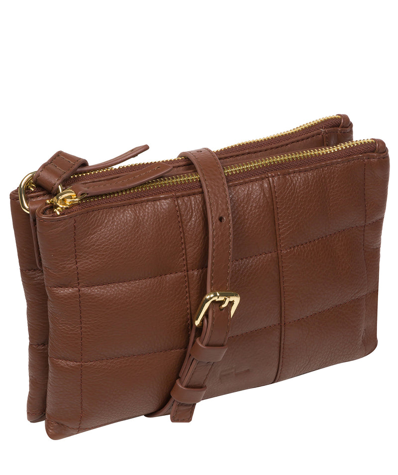 Pure Luxuries Marylebone Collection Bags: 'Carmen' Dark Tan Nappa Leather Cross Body Bag
