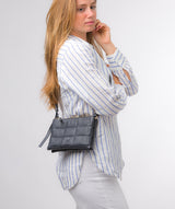 Pure Luxuries Marylebone Collection Bags: 'Carmen' Navy Nappa Leather Cross Body Bag
