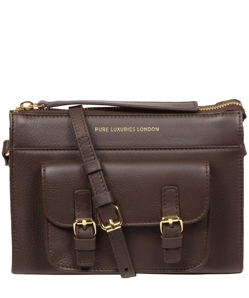 Pure Luxuries Marylebone Collection Bags: 'Monica' Hot Fudge Nappa Leather Cross Body Bag