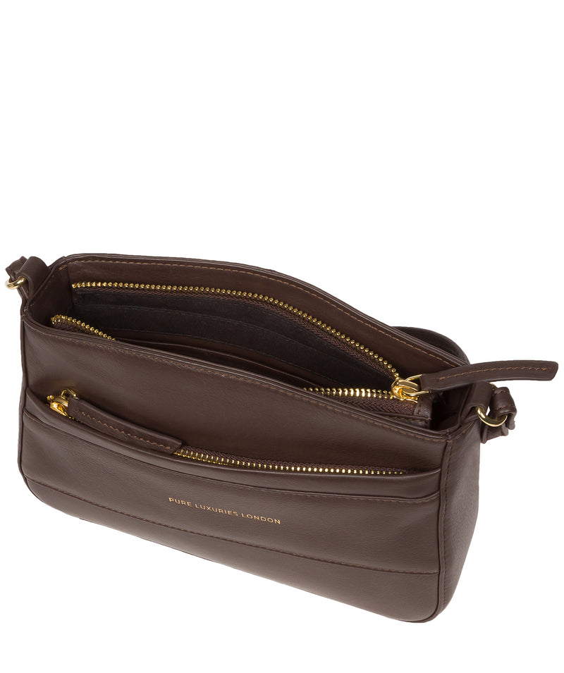 Pure Luxuries Marylebone Collection Bags: 'Helena' Hot Fudge Nappa Leather Cross Body Bag