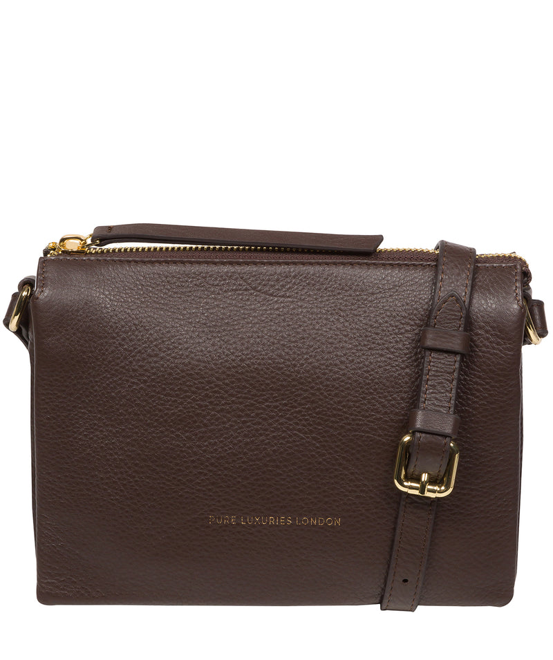 Pure Luxuries Marylebone Collection Bags: 'Niki' Hot Fudge Nappa Leather Cross Body Bag