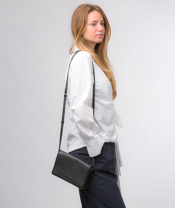 Pure Luxuries Marylebone Collection Bags: 'Gwen' Black Nappa Leather Cross Body Bag