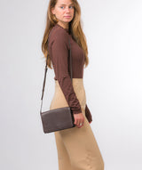 Pure Luxuries Marylebone Collection Bags: 'Gwen' Hot Fudge Nappa Leather Cross Body Bag