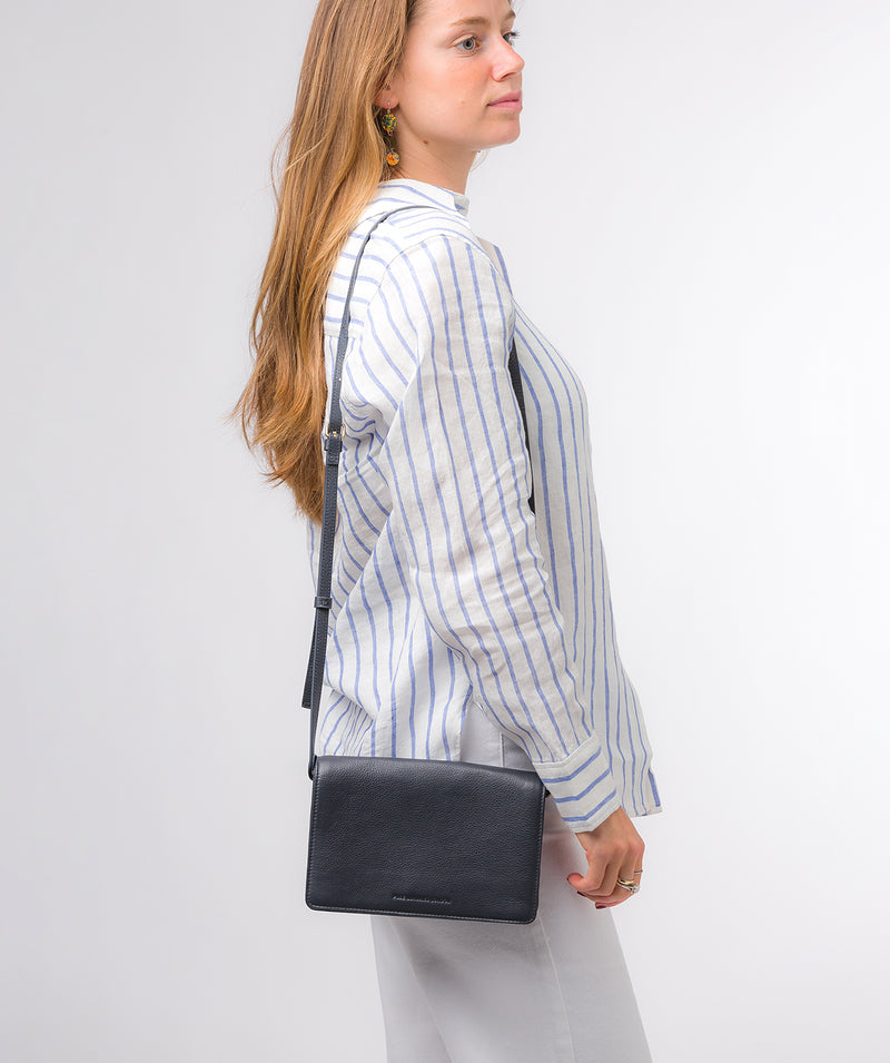 Pure Luxuries Marylebone Collection Bags: 'Gwen' Navy Nappa Leather Cross Body Bag