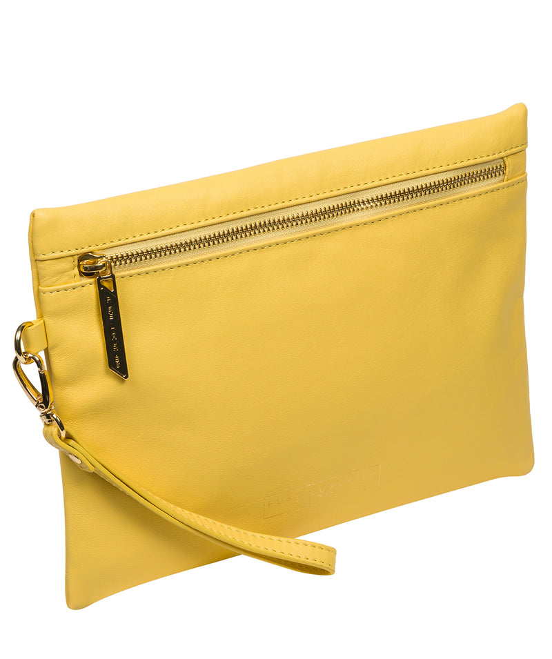 Pure Luxuries Classic Collection Bags: 'Chalfont' Lemon Drop Leather Clutch Bag
