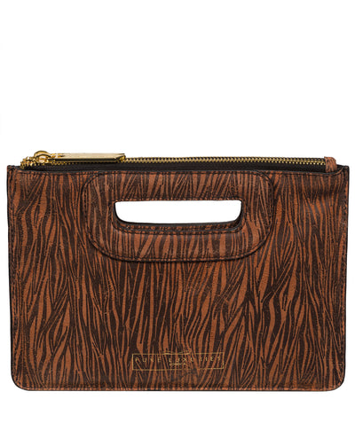 'Esher' Animal Print Leather Clutch Bag