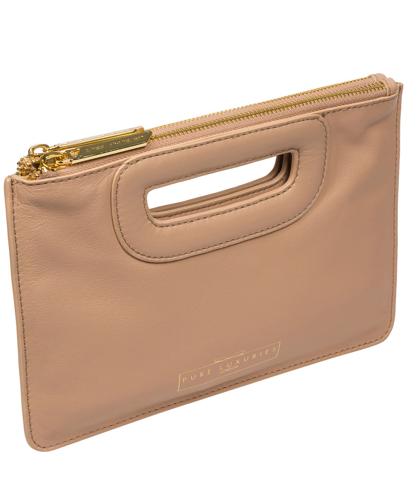 Pure Luxuries Classic Collection Bags: 'Esher' Latte Leather Clutch Bag