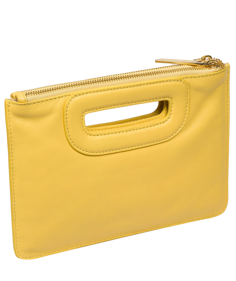 Pure Luxuries Classic Collection Bags: 'Esher' Lemon Drop Leather Clutch Bag