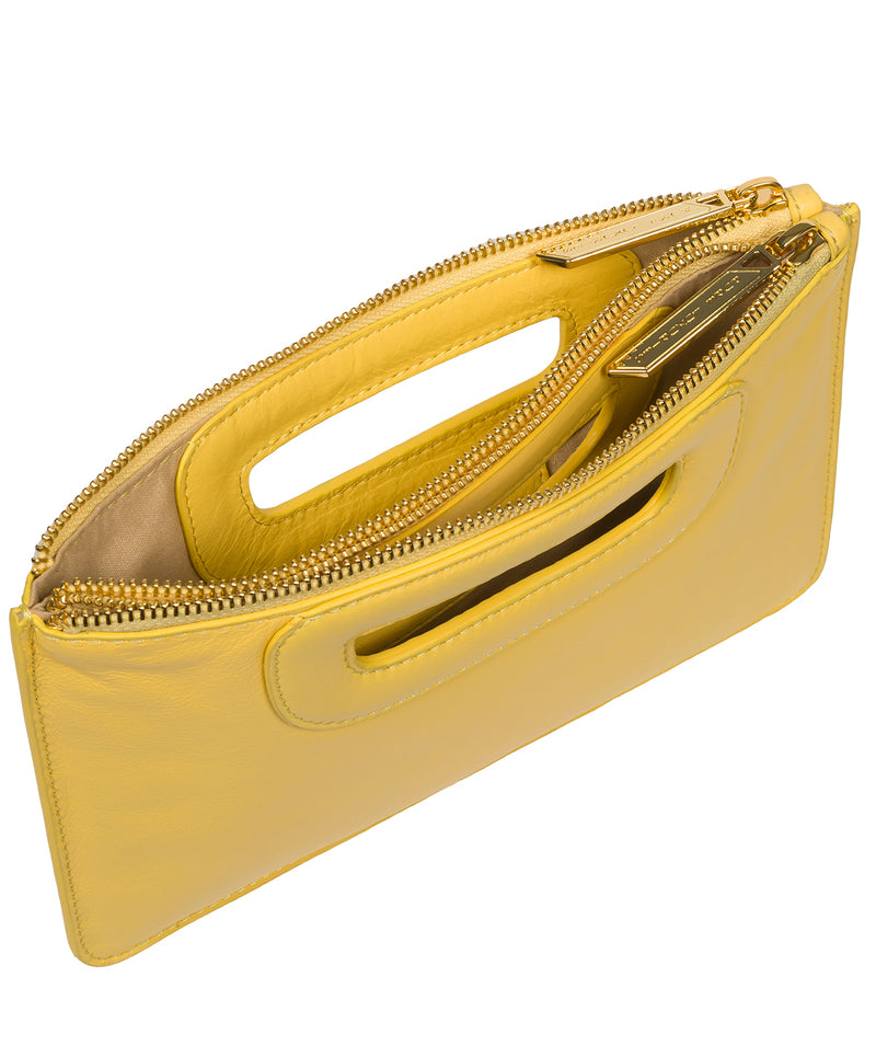 Pure Luxuries Classic Collection Bags: 'Esher' Lemon Drop Leather Clutch Bag