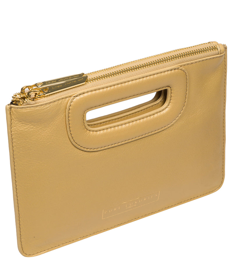 Pure Luxuries Classic Collection Bags: 'Esher' Metallic Gold Leather Clutch Bag