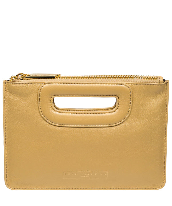 Pure Luxuries Classic Collection Bags: 'Esher' Metallic Gold Leather Clutch Bag