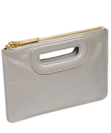 Pure Luxuries Classic Collection Bags: 'Esher' Metallic Silver Leather Clutch Bag