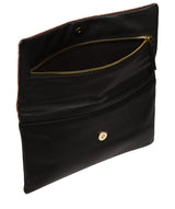 Pure Luxuries Marylebone Collection Bags: 'Amelia' Black & Animal Print Leather Clutch Bag