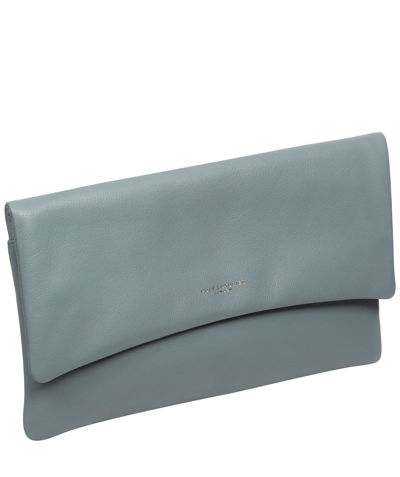 Pure Luxuries Marylebone Collection Bags: 'Amelia' Cashmere Blue Leather Clutch Bag