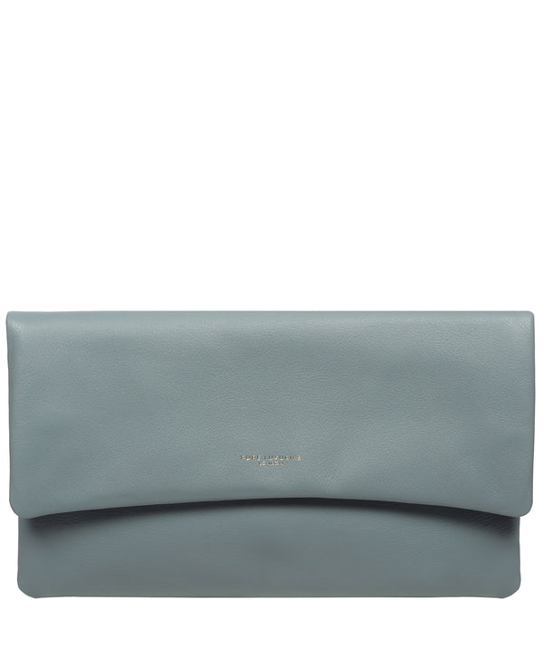 Pure Luxuries Marylebone Collection Bags: 'Amelia' Cashmere Blue Leather Clutch Bag
