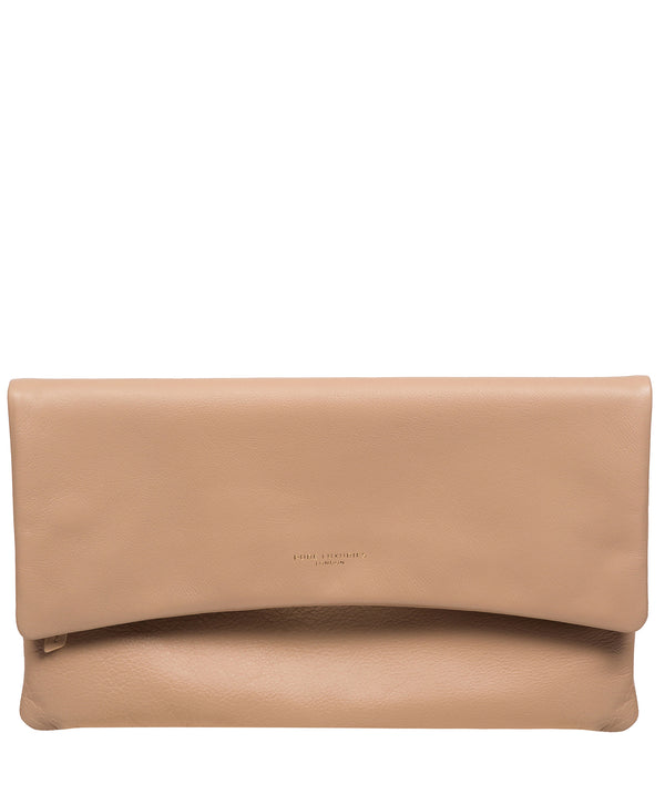Pure Luxuries Marylebone Collection Bags: 'Amelia' Latte Leather Clutch Bag