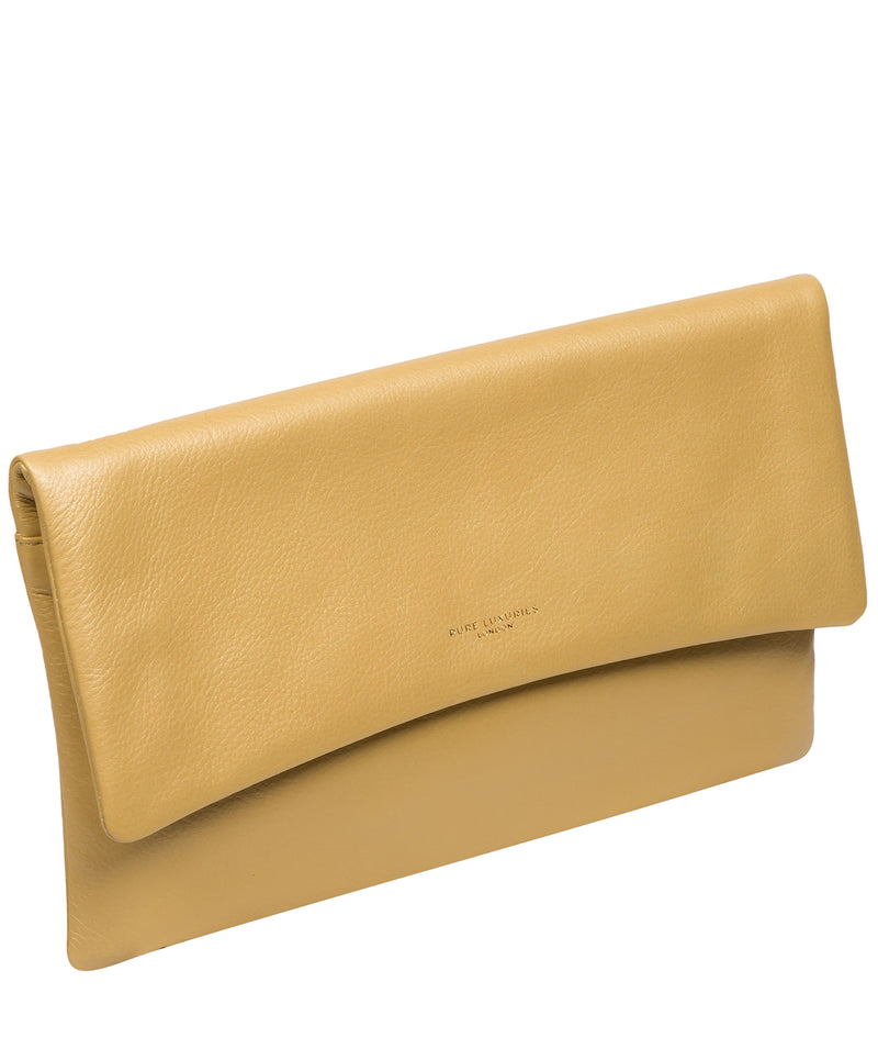Pure Luxuries Marylebone Collection Bags: 'Amelia' Metallic Gold Leather Clutch Bag