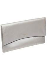 Pure Luxuries Marylebone Collection Bags: 'Amelia' Metallic Silver Leather Clutch Bag