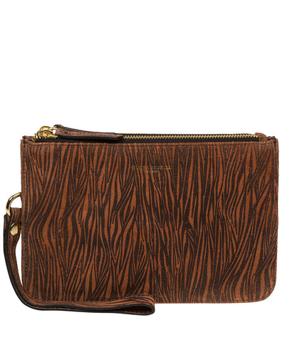 'Addison' Animal Print Nappa Leather Clutch Bag