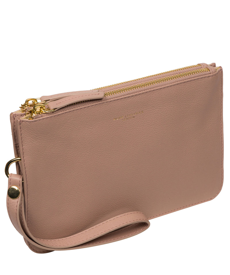 Pure Luxuries Marylebone Collection Bags: 'Addison' Blush Pink Nappa Leather Clutch Bag