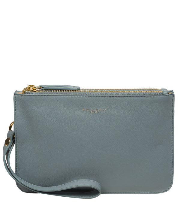 Pure Luxuries Marylebone Collection Bags: 'Addison' Cashmere Blue Nappa Leather Clutch Bag