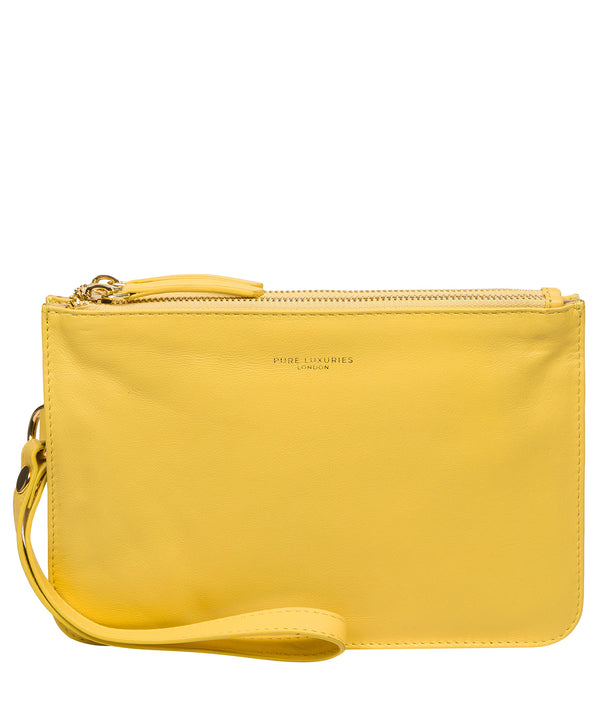 Pure Luxuries Marylebone Collection Bags: 'Addison' Lemon Drop Nappa Leather Clutch Bag