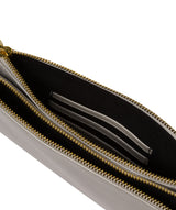 Pure Luxuries Marylebone Collection Bags: 'Addison' Metallic Silver Nappa Leather Clutch Bag