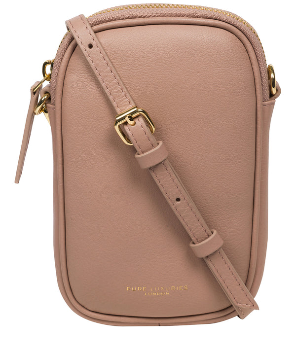 Pure Luxuries Marylebone Collection Bags: 'Alaina' Blush Pink Nappa Leather Cross Body Phone Bag