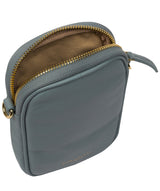 Pure Luxuries Marylebone Collection Bags: 'Alaina' Cashmere Blue Nappa Leather Cross Body Phone Bag