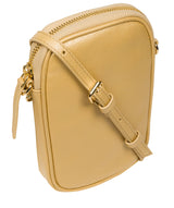 Pure Luxuries Marylebone Collection Bags: 'Alania' Metallic Gold Nappa Leather Cross Body Phone Bag