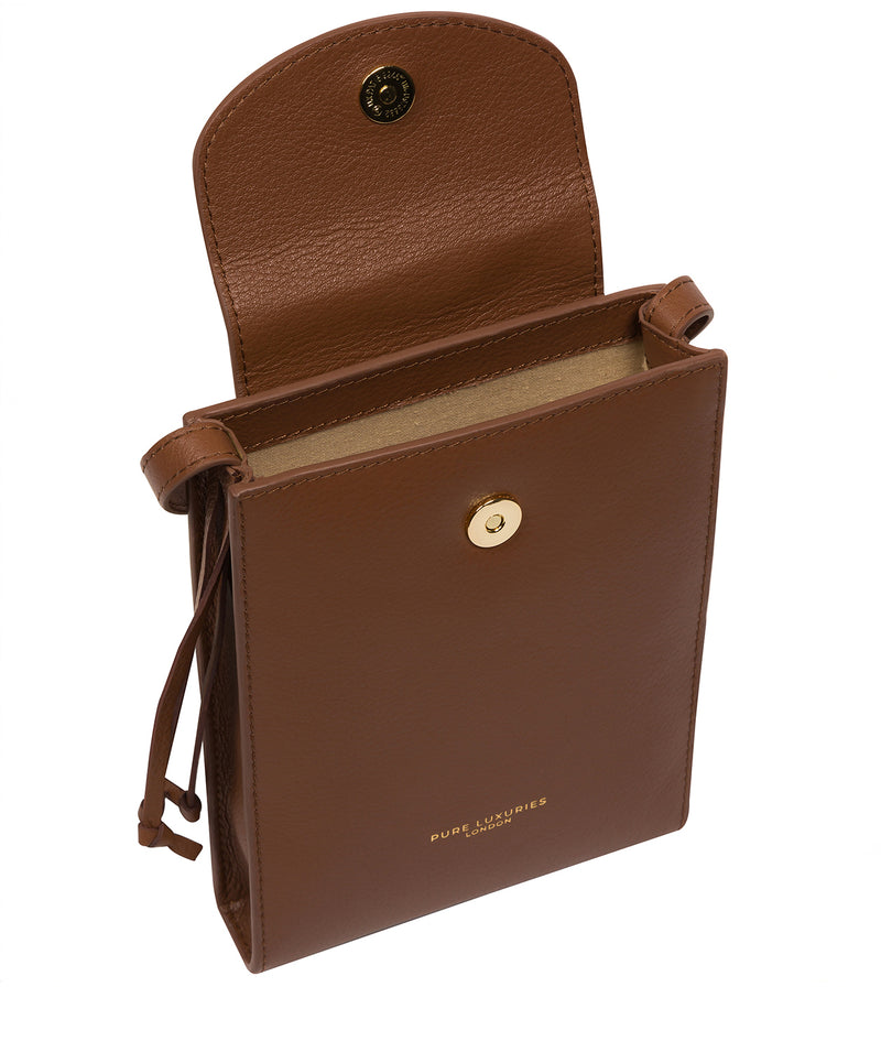 Pure Luxuries Marylebone Collection Bags: 'Kiana' Tan Nappa Leather Cross Body Phone Bag