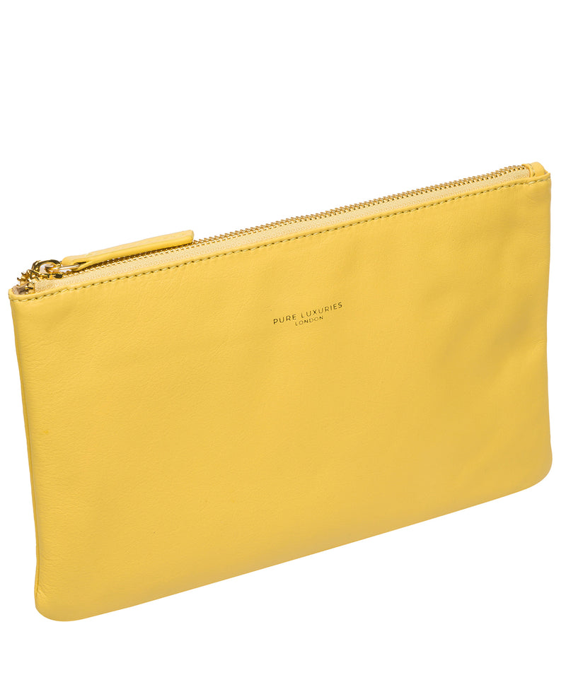 Pure Luxuries Couture Collection Bags: 'Wilmslow' Lemon Drop Nappa Leather Clutch Bag