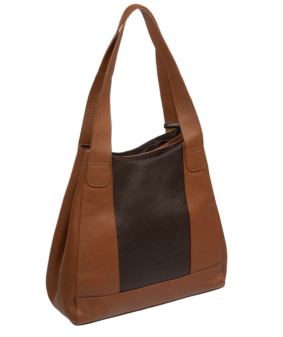 Interior zip pocket and cotton-lined slip pockets detail