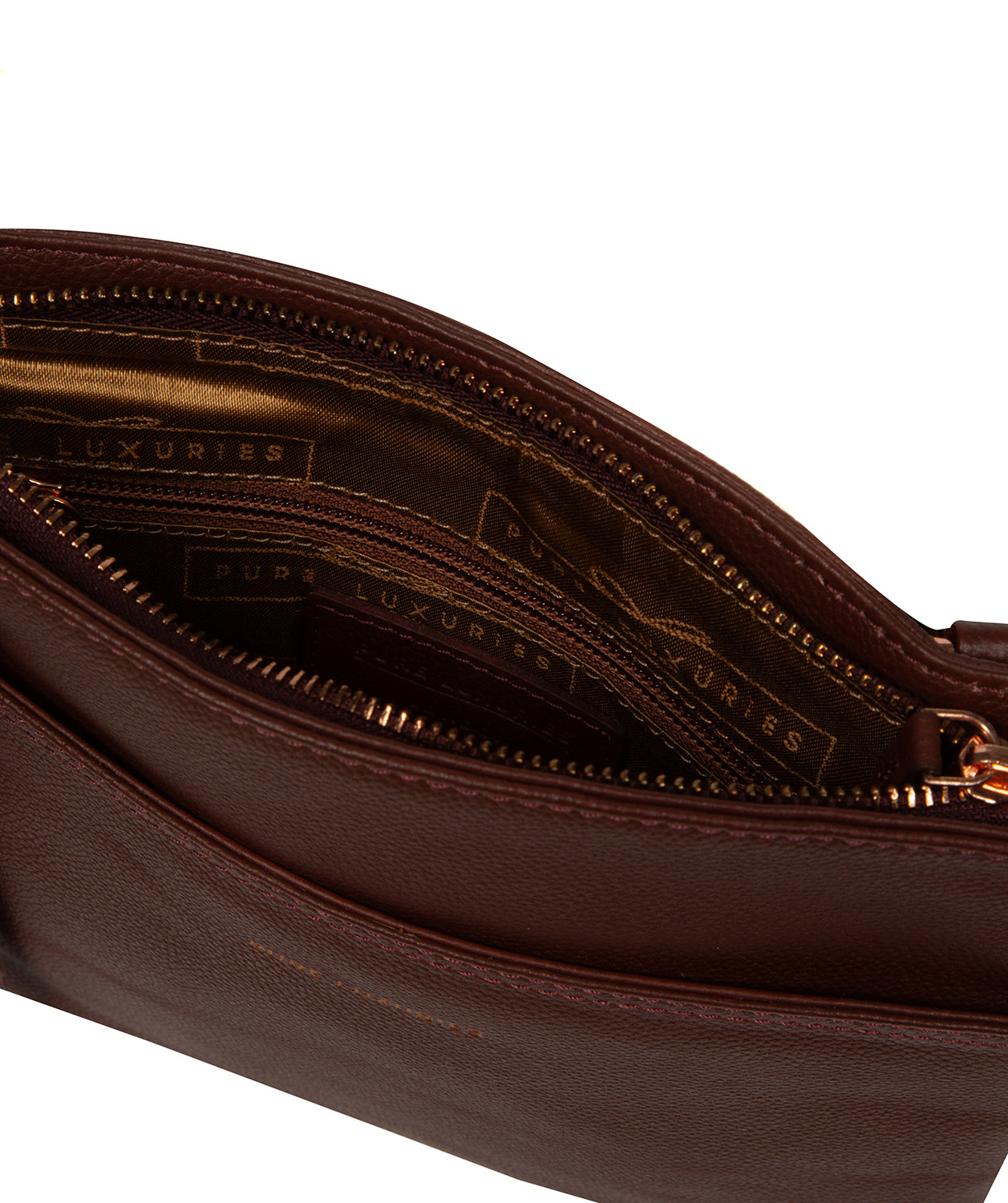 'Nola' Chestnut Leather Cross Body Bag